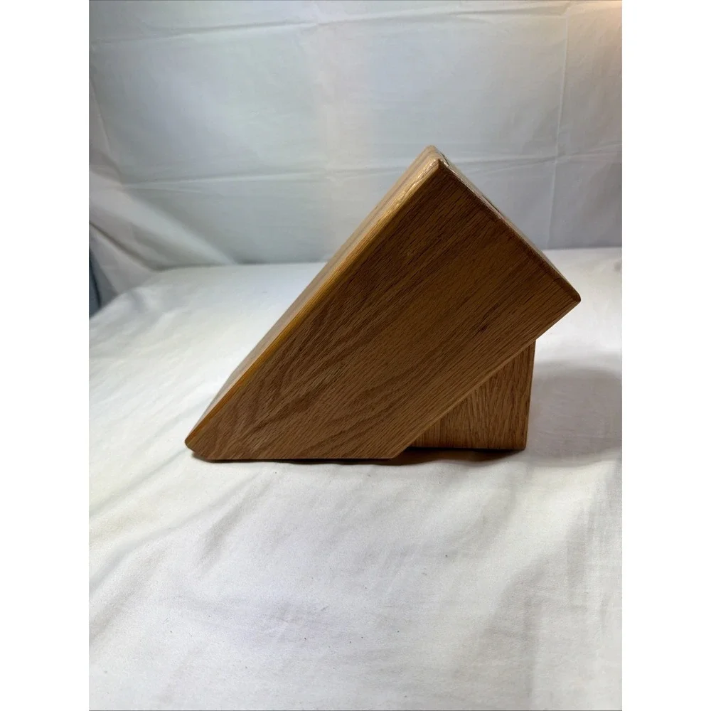 CUTCO 7 Slot Knife Block Dark Oak Wood Brown for 7 Piece Galley Set USA